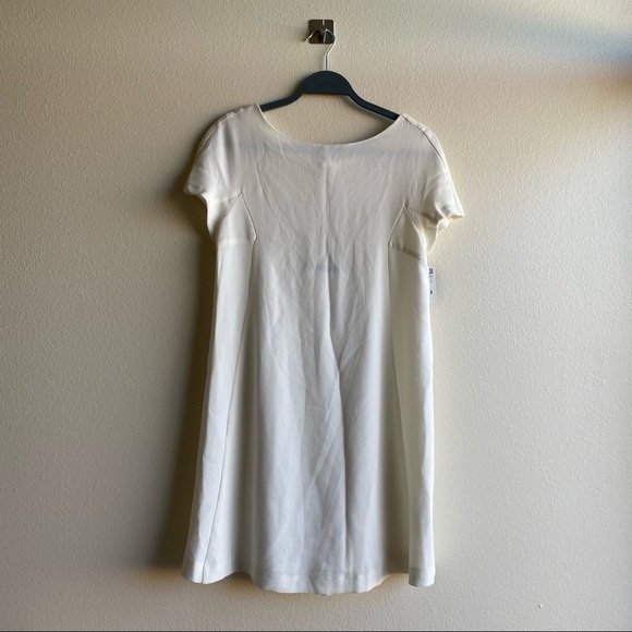 Zara Basics White Bow Detail Shift Dress NWT Sz Small - Picture 2 of 13